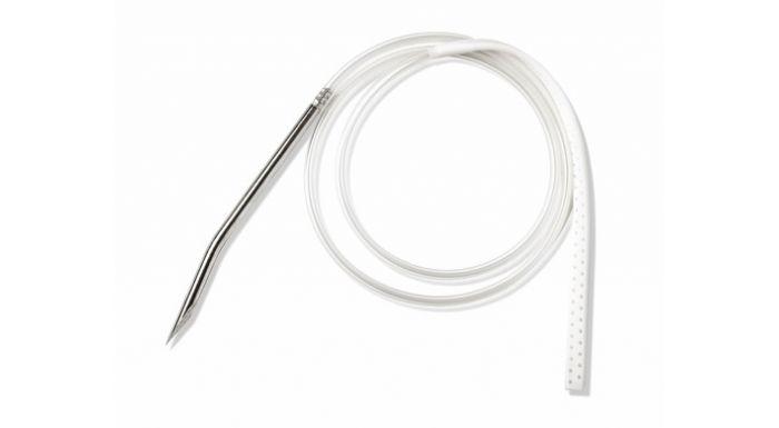 Дренаж плаский перфорований з металевим троакаром (стилетом), силіконовий “MEDICARE”, 7мм х 20см,